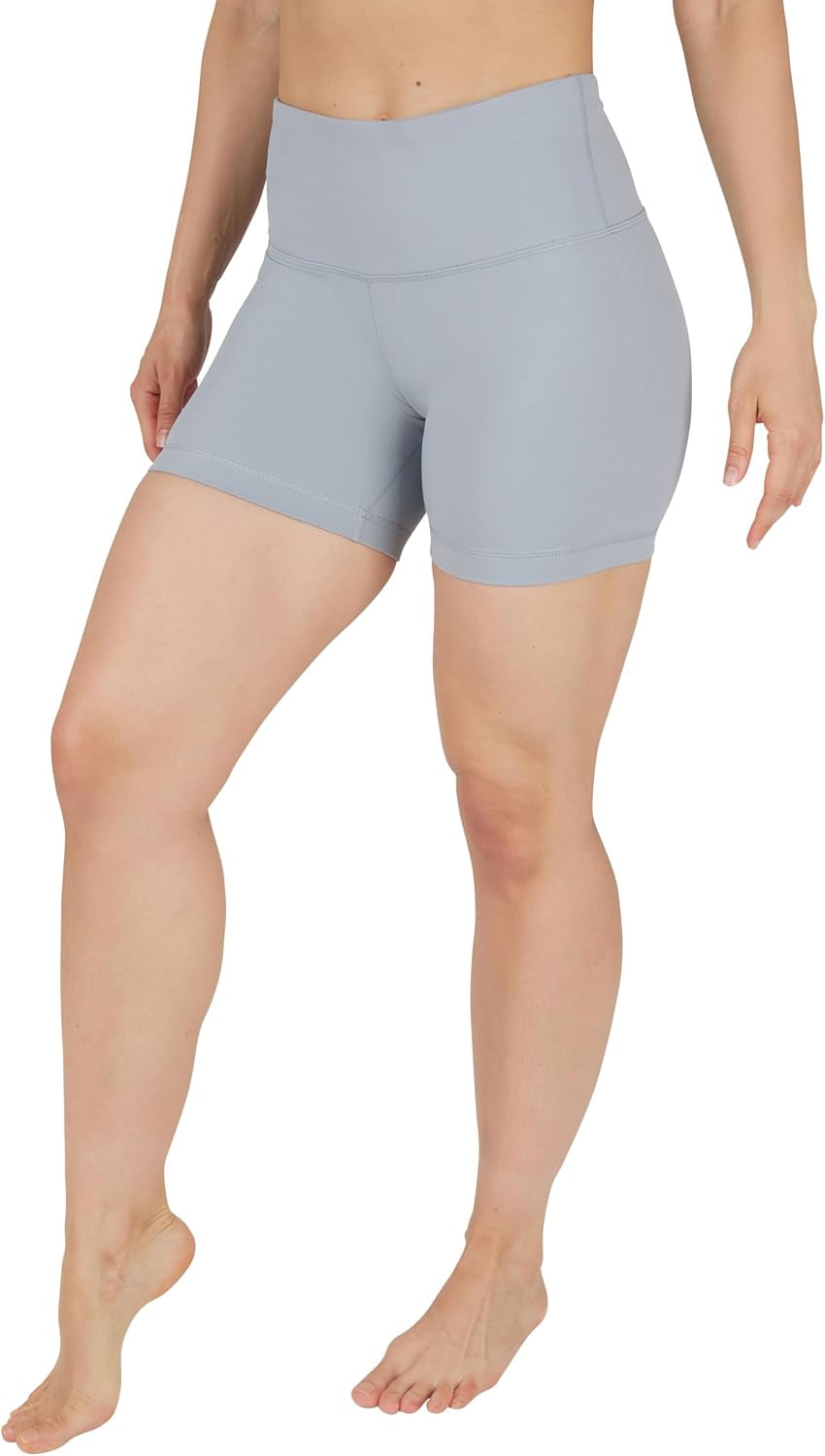 Womens High Waisted Biker Shorts Ribbed Workout Yoga Running Tummy Control Spandex Short