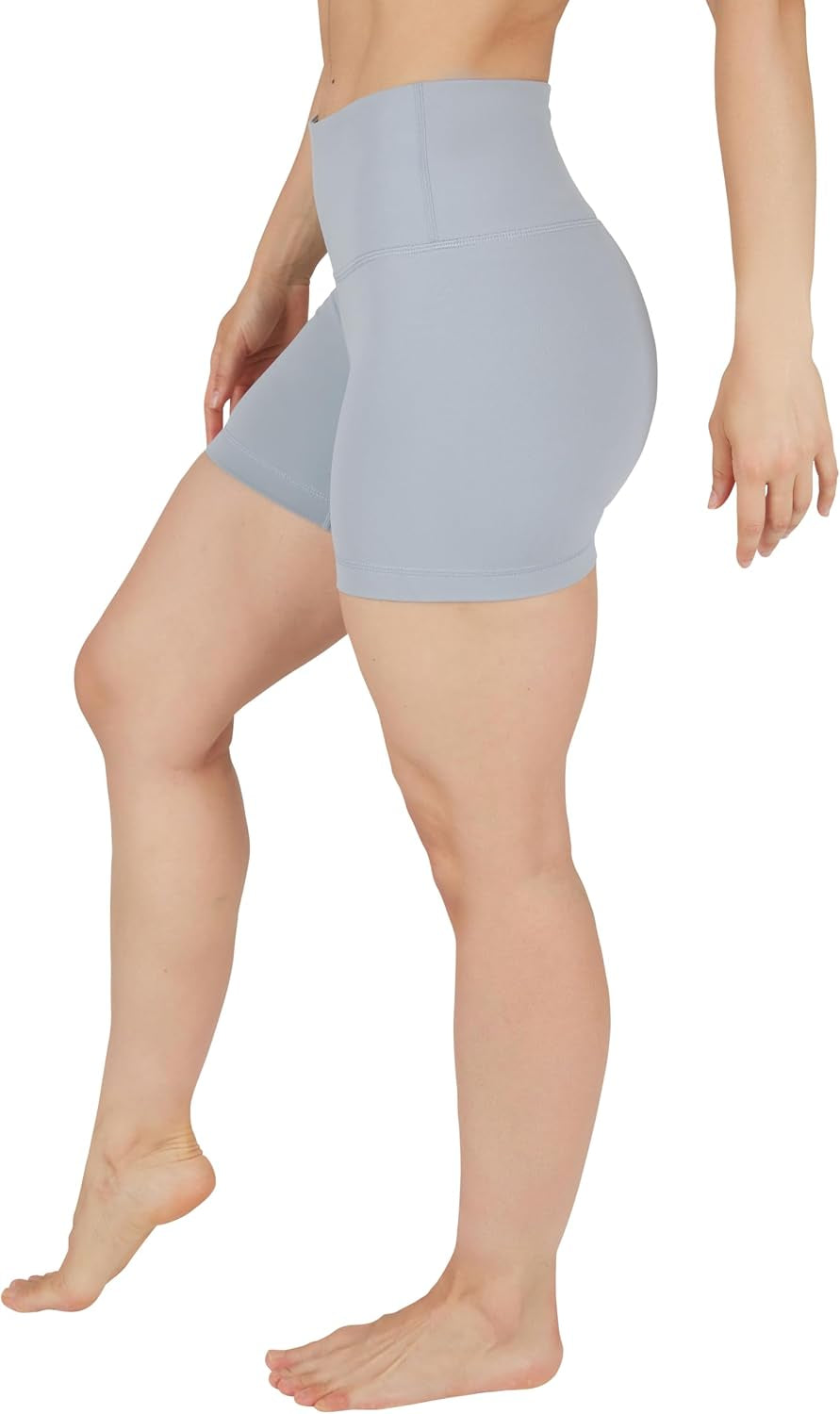 Womens High Waisted Biker Shorts Ribbed Workout Yoga Running Tummy Control Spandex Short