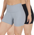 Womens High Waisted Biker Shorts Ribbed Workout Yoga Running Tummy Control Spandex Short